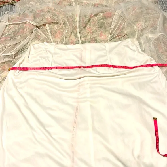 Mac Duggal Floral Midi Dress - White and Pink - Picture 16 of 16